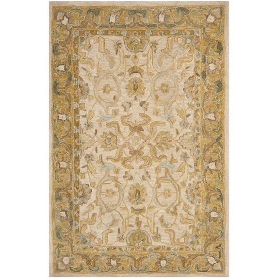 SAFAVIEH Anatolia Eliot Floral Area Rug, Ivory/Brown, 4' x 6'