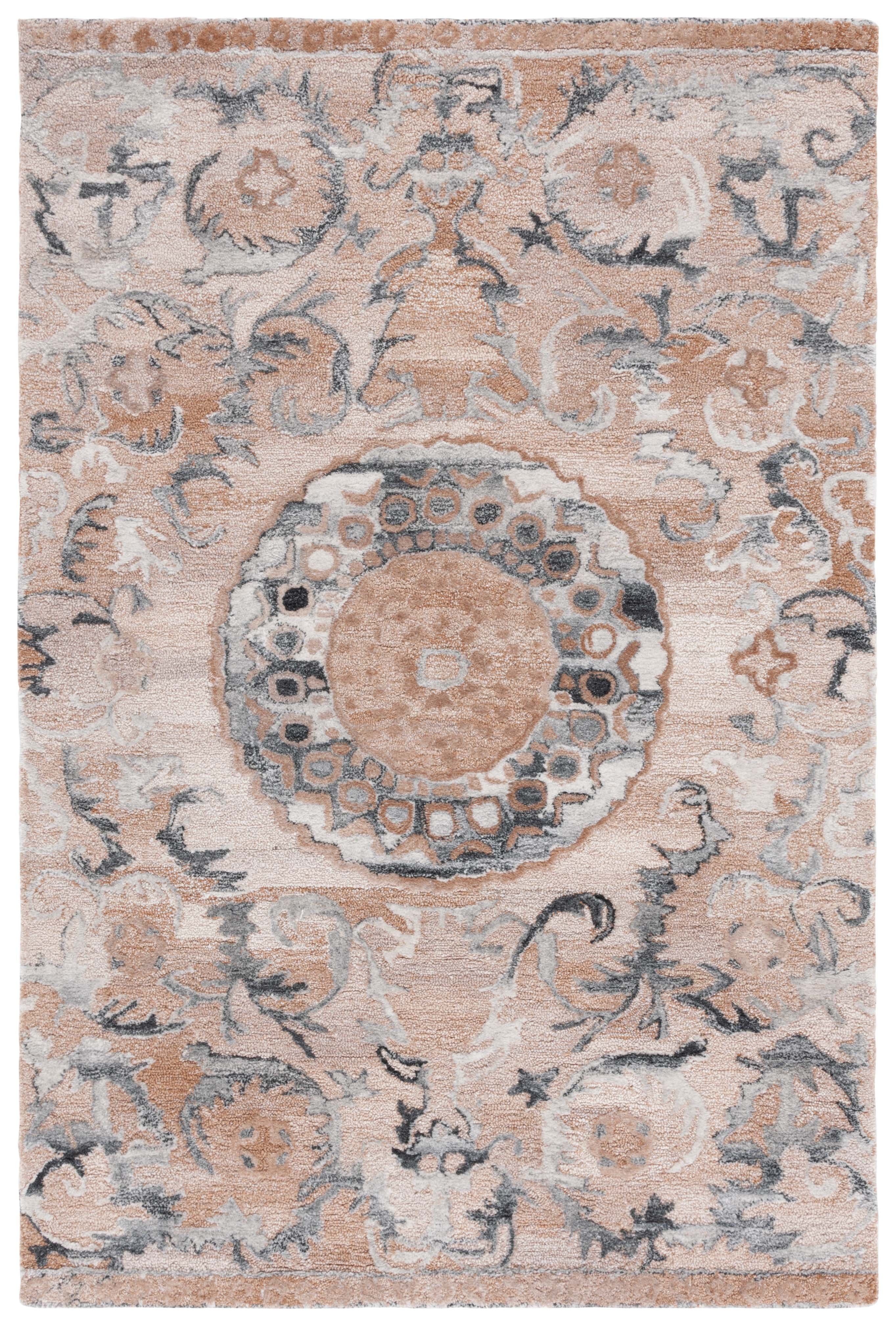 SAFAVIEH Anatolia Ellery Oriental Area Rug, Light Brown/Gray, 4' x 6'