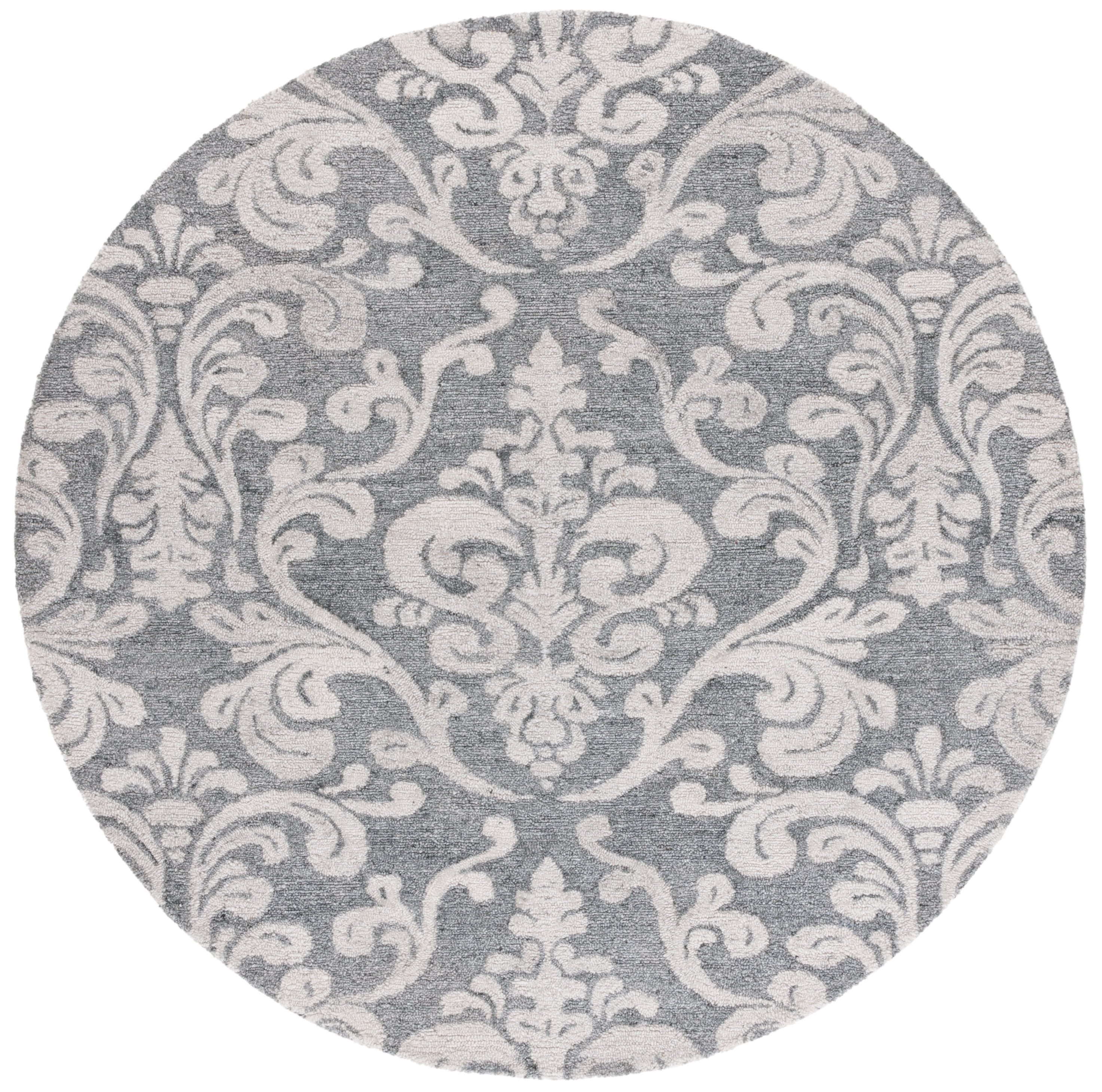 SAFAVIEH Anatolia Garrick Medallion Area Rug, Grey, 6' x 6' Round