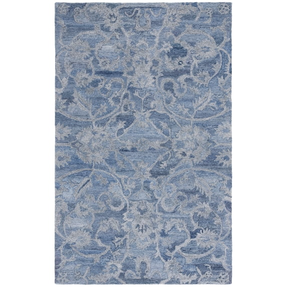 SAFAVIEH Anatolia Jamaar Floral Area Rug, Blue/Grey, 4' x 6'