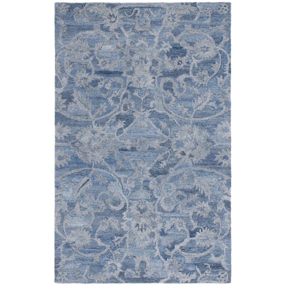 SAFAVIEH Anatolia Jamaar Floral Area Rug, Blue/Grey, 6' x 9'