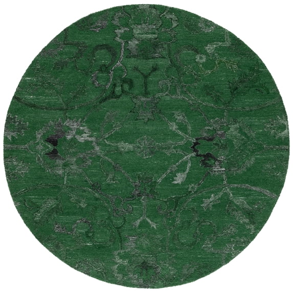 SAFAVIEH Anatolia Jamaar Floral Area Rug, Dark Green, 6' x 6' Round