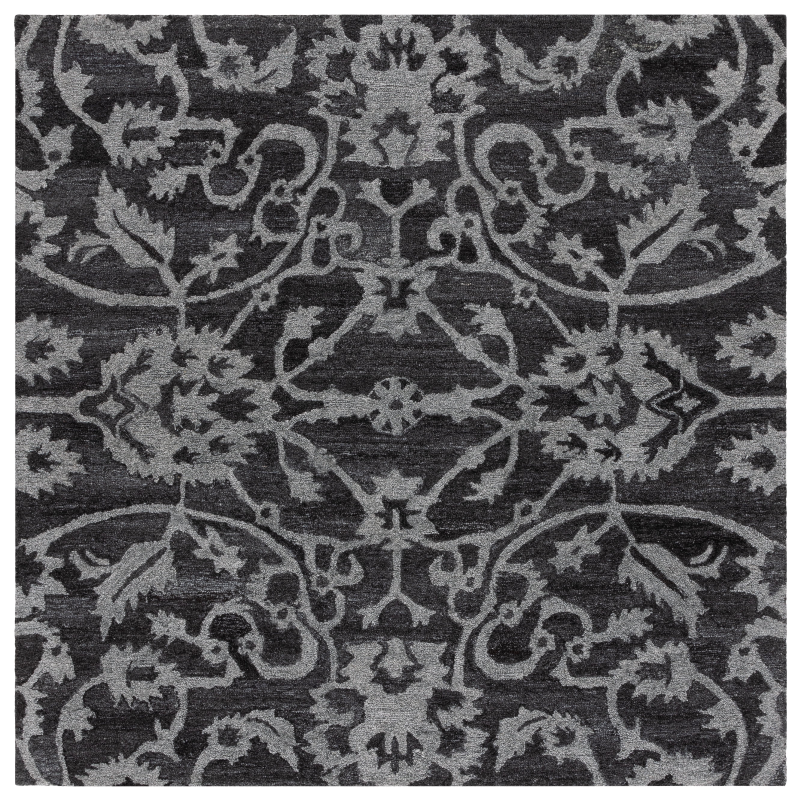 SAFAVIEH Anatolia Jamaar Floral Area Rug, Grey, 6' x 6' Square