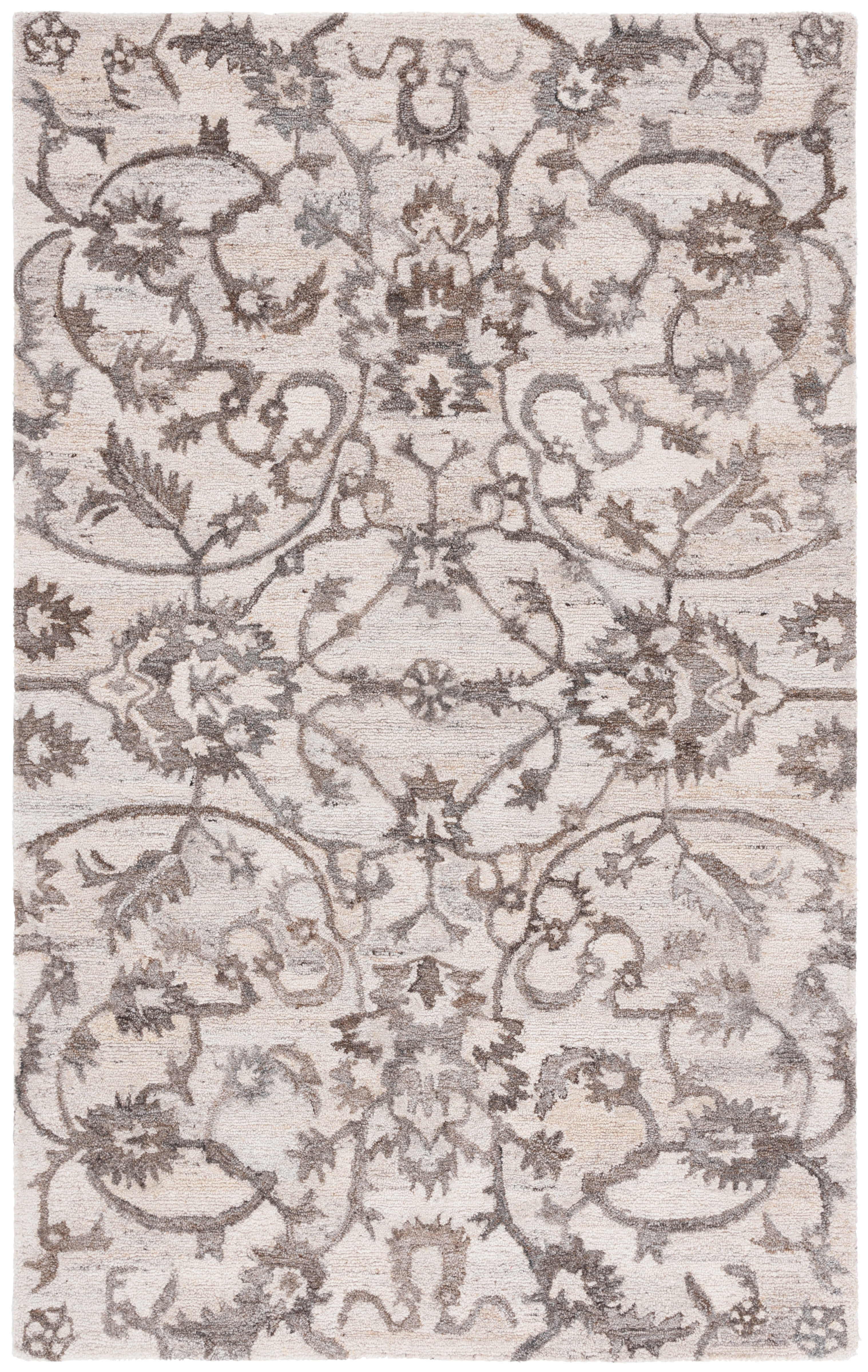 SAFAVIEH Anatolia Jamaar Floral Area Rug, Ivory/Brown, 3' x 5'