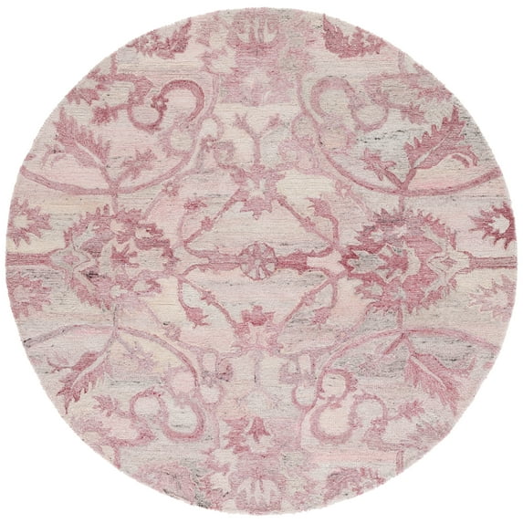 SAFAVIEH Anatolia Jamaar Floral Area Rug, Light Pink, 6' x 6' Round
