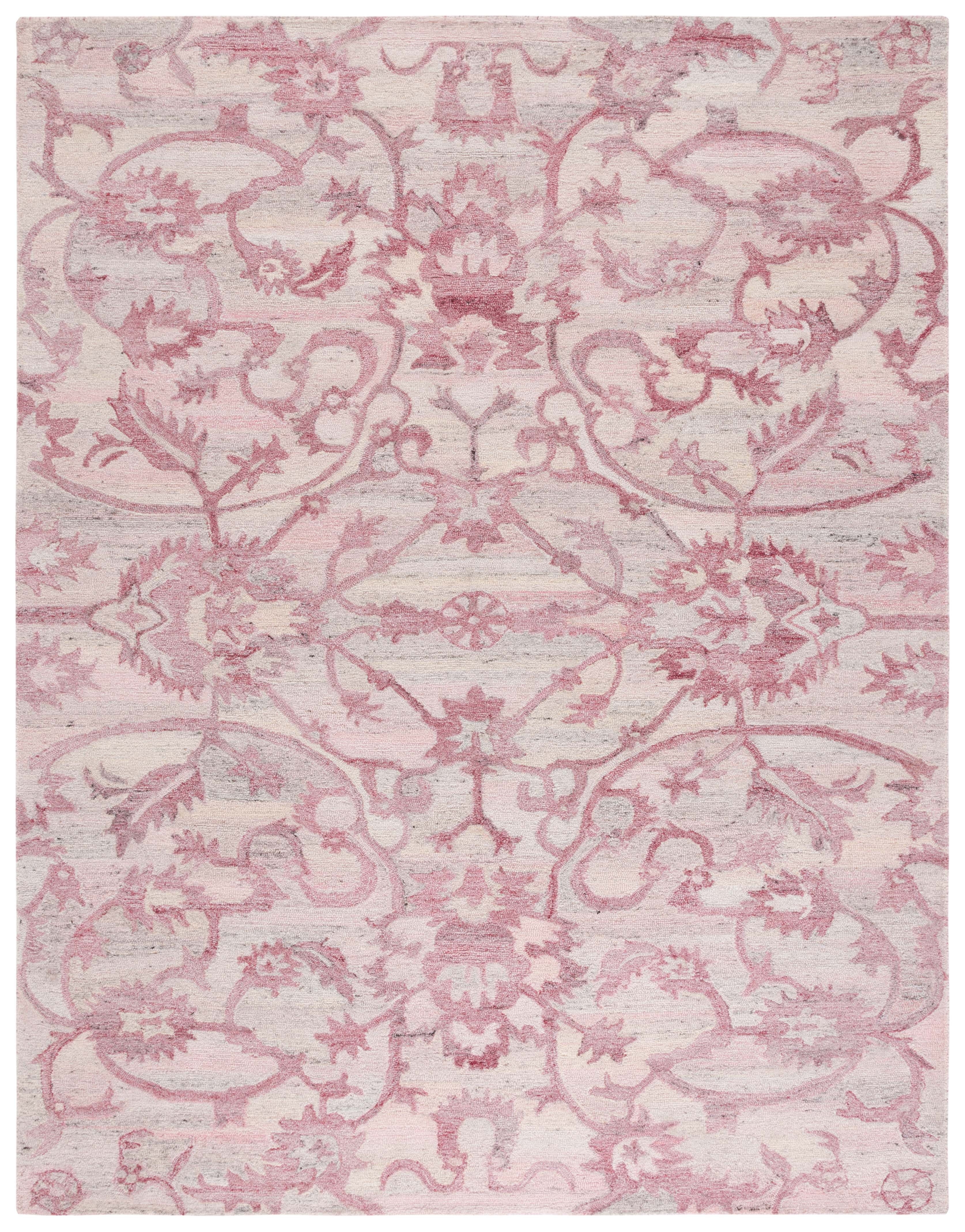 Anatolia Light Pink Handmade Wool and Synthetic 8' x 10' Area Rug