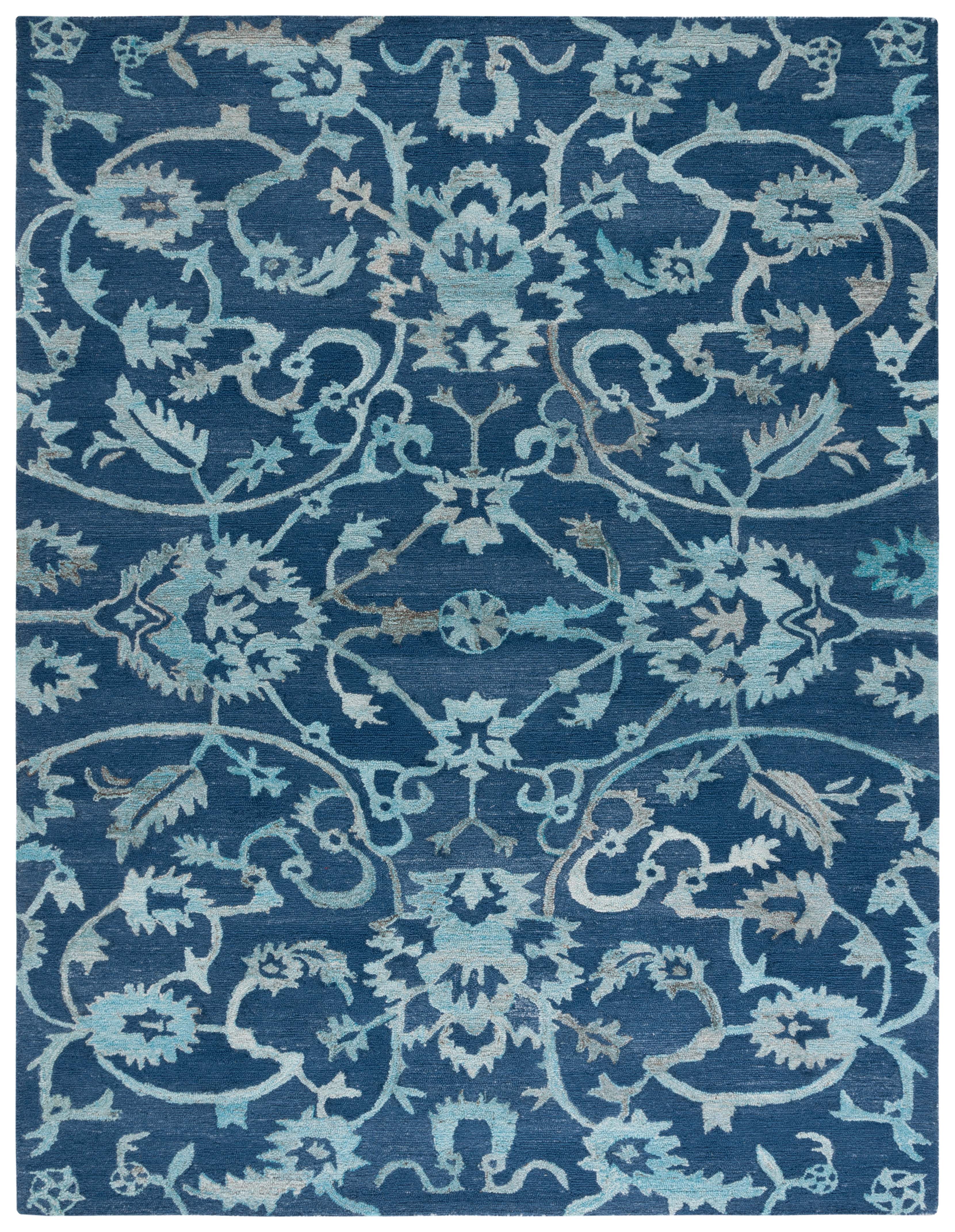 SAFAVIEH Anatolia Jamaar Floral Area Rug, Navy, 8' x 10'