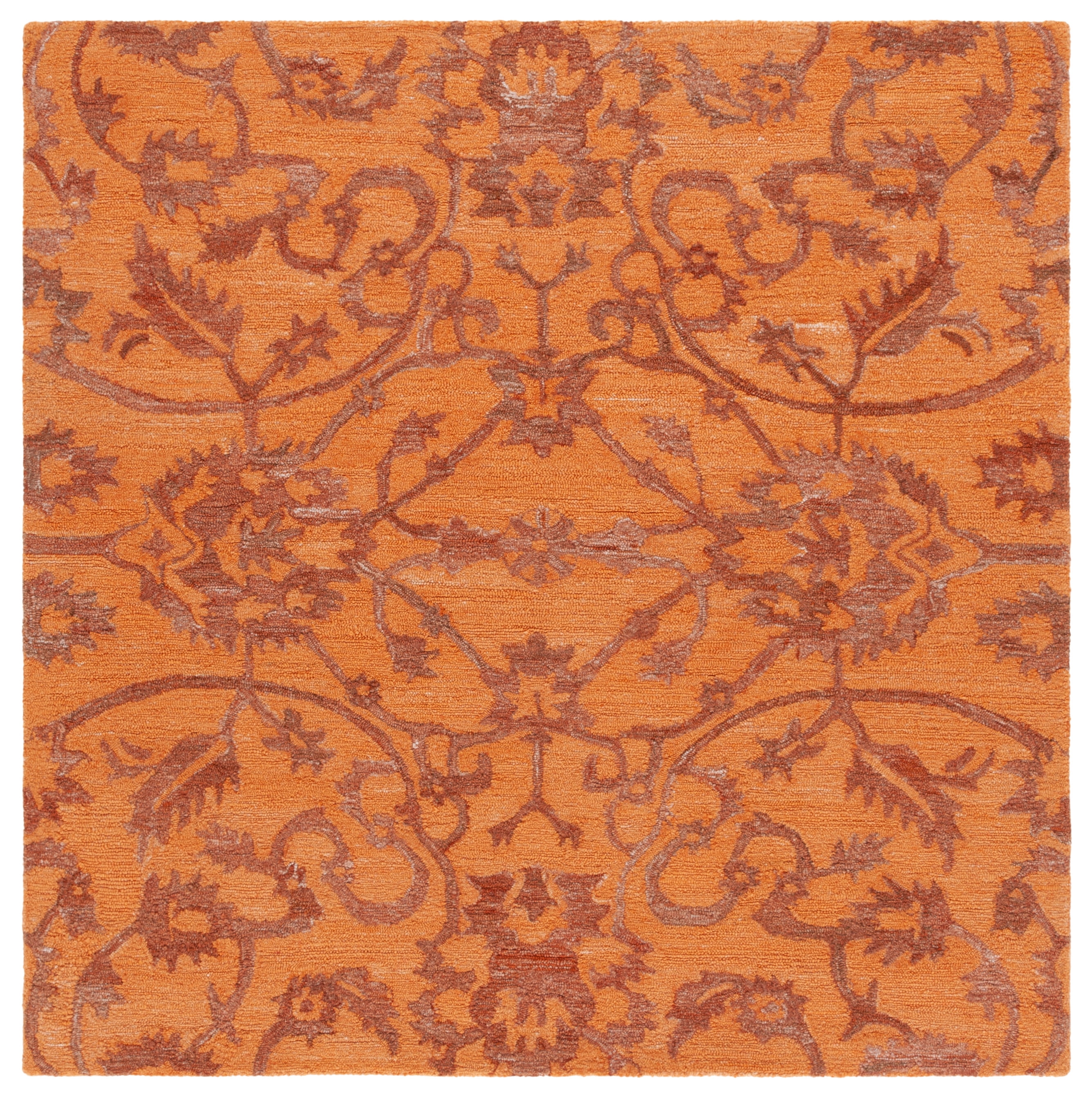 SAFAVIEH Anatolia Jamaar Floral Area Rug, Rust, 6' x 6' Square