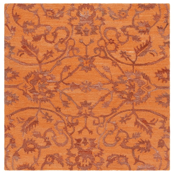 SAFAVIEH Anatolia Jamaar Floral Area Rug, Rust, 6' x 6' Square
