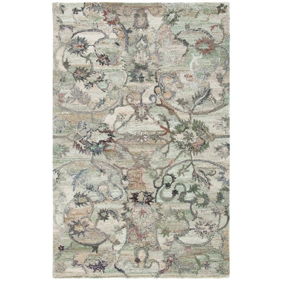 SAFAVIEH Anatolia Jamaar Floral Area Rug, Sage/Beige, 3' x 5'