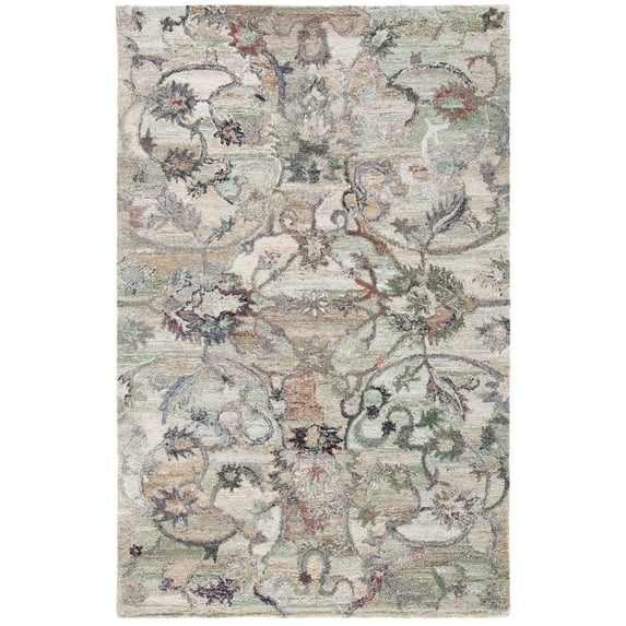 SAFAVIEH Anatolia Jamaar Floral Area Rug, Sage/Beige, 4' x 6'