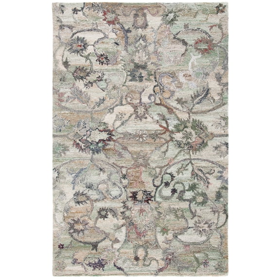 SAFAVIEH Anatolia Jamaar Floral Area Rug, Sage/Beige, 6' x 9'