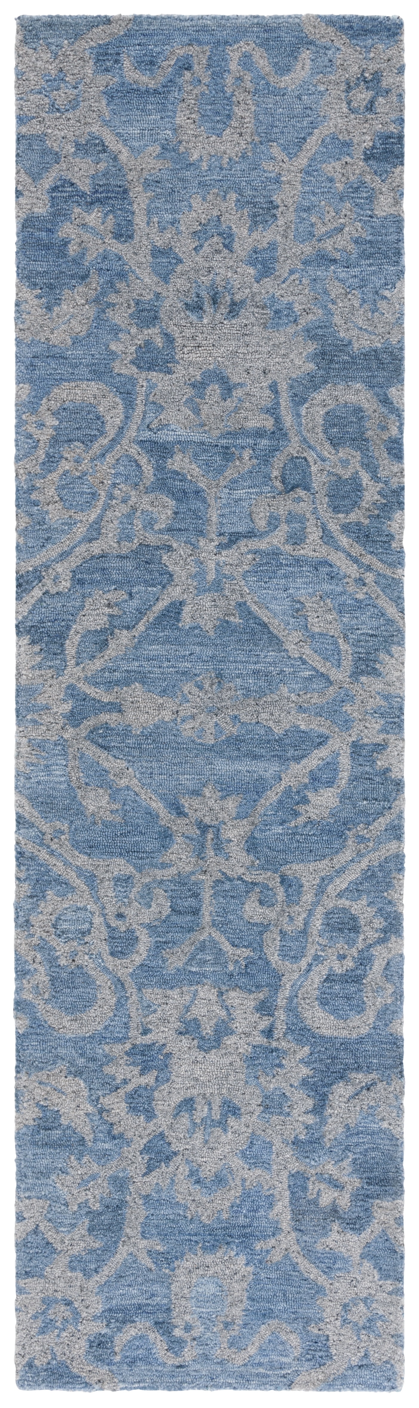 SAFAVIEH Anatolia Jamaar Floral Runner Rug, Blue/Grey, 2'3" x 8'