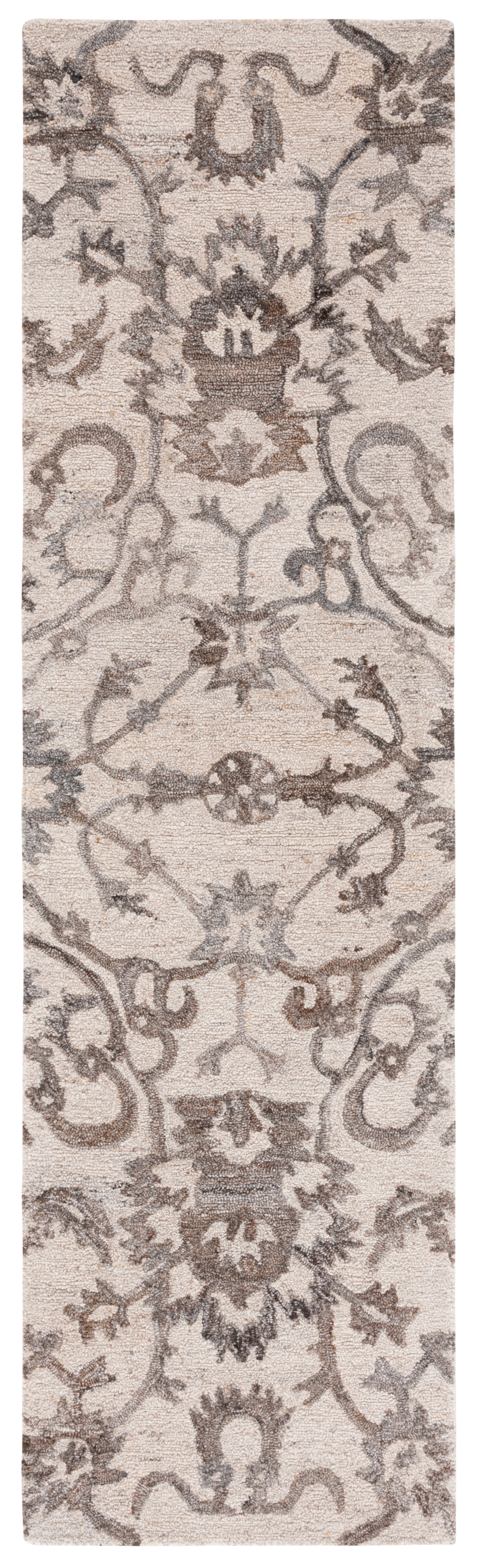SAFAVIEH Anatolia Jamaar Floral Runner Rug, Ivory/Brown, 2'3" x 8'