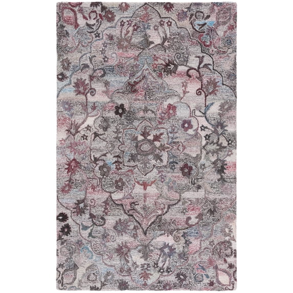 SAFAVIEH Anatolia Jerred Medallion Area Rug, Brown/Pink, 4' x 6'