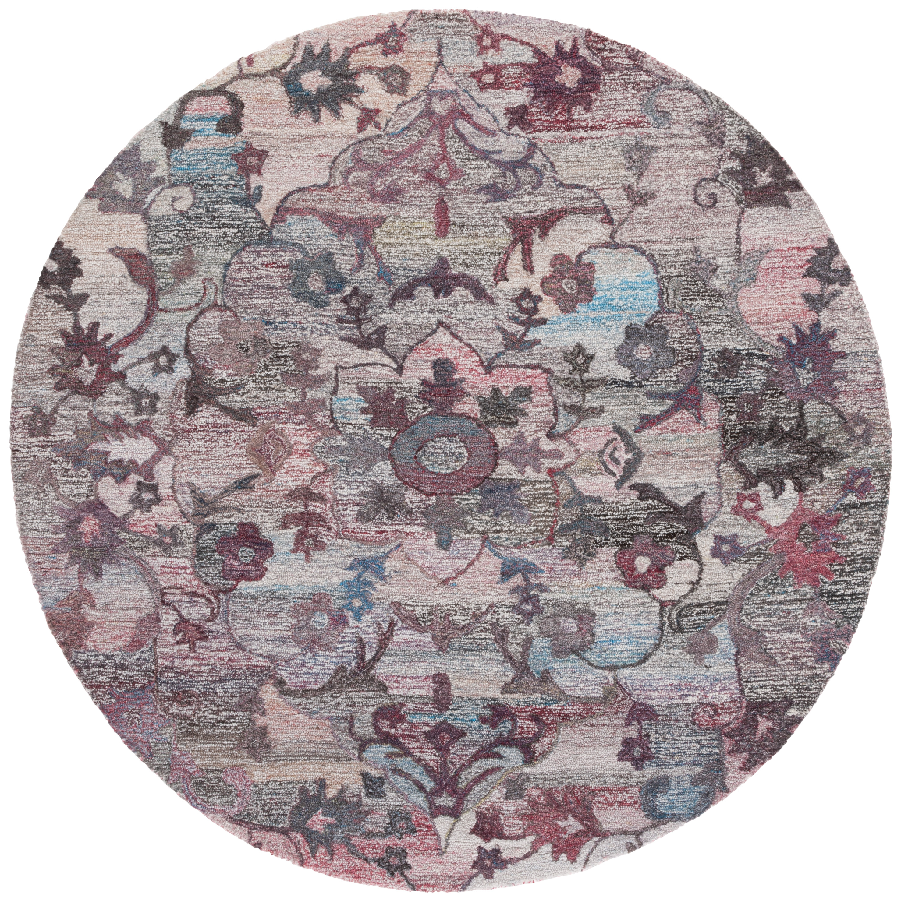 SAFAVIEH Anatolia Jerred Medallion Area Rug, Brown/Pink, 6' x 6' Round