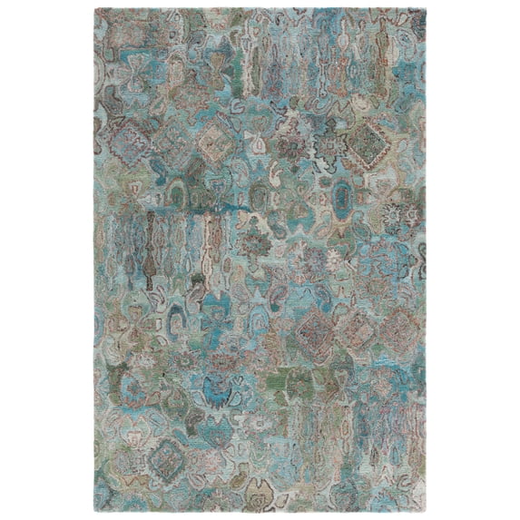 SAFAVIEH Anatolia Judy Abstract Area Rug, Teal/Green, 4' x 6'