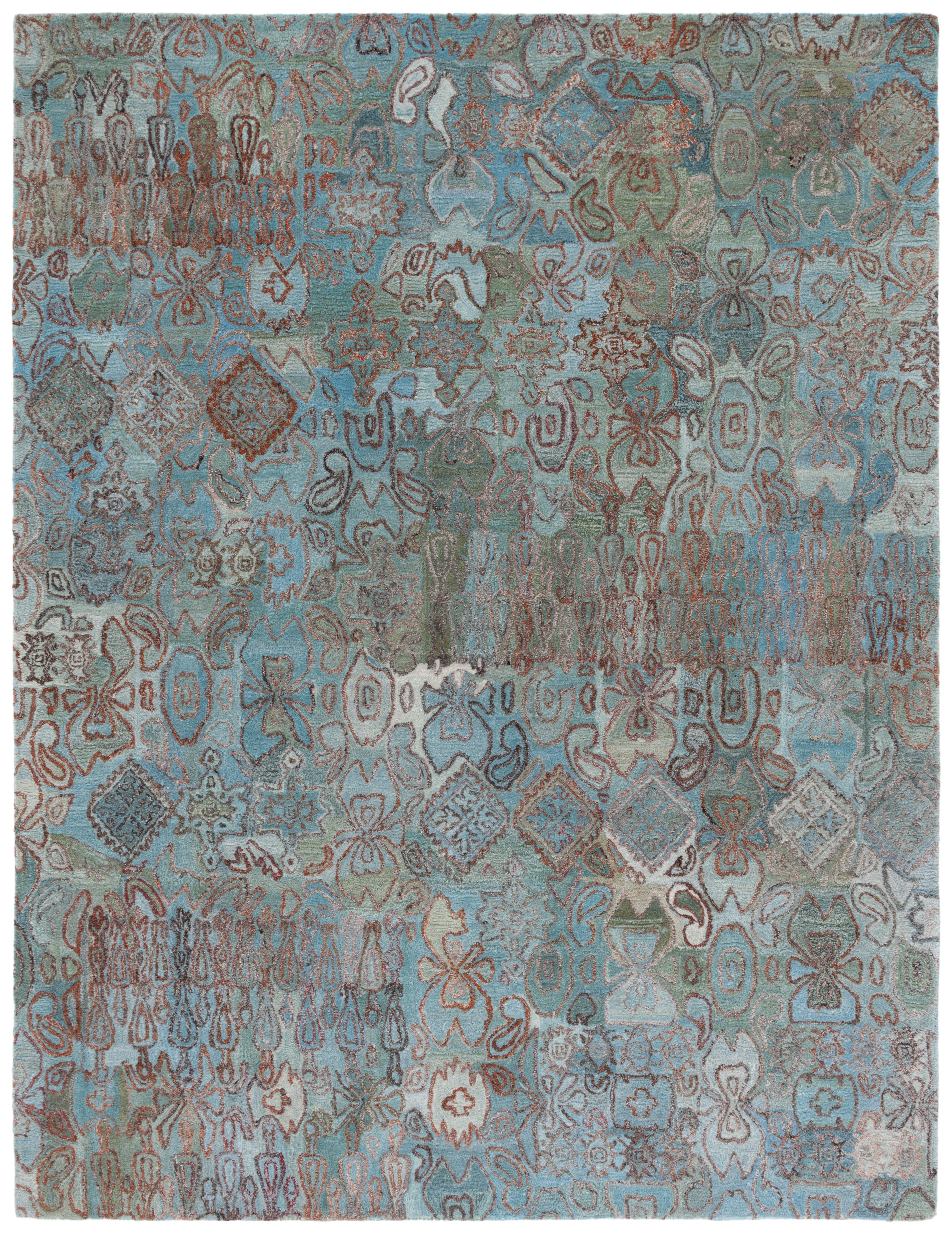 SAFAVIEH Anatolia Judy Abstract Area Rug, Teal/Green, 8' x 10'