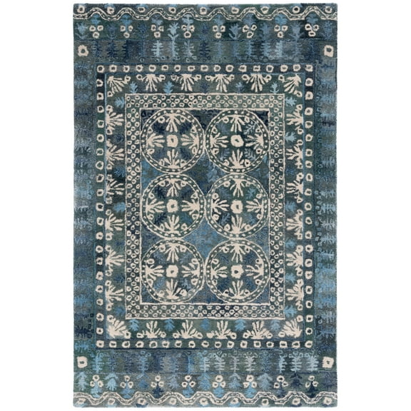 SAFAVIEH Anatolia Lucas Geometric Area Rug, Navy/Beige, 8' x 10'