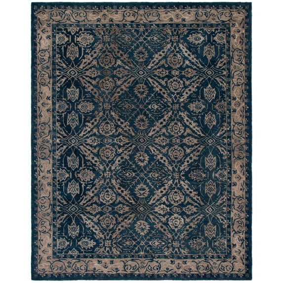 SAFAVIEH Anatolia Lysette Floral Area Rug, Navy/Ivory, 8' x 10'