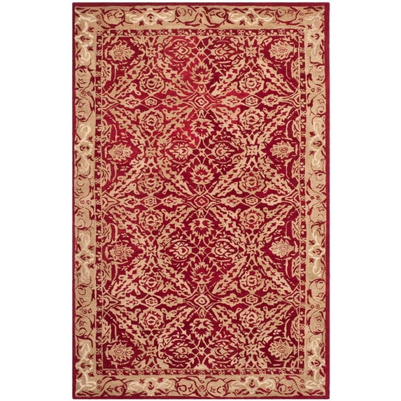 SAFAVIEH Anatolia Lysette Floral Area Rug, Red/Ivory, 4' x 6'