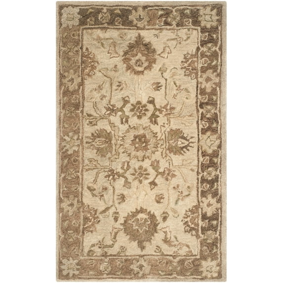 SAFAVIEH Anatolia Rosalin Floral Area Rug, Light Grey/Dark Brown, 3' x 5'