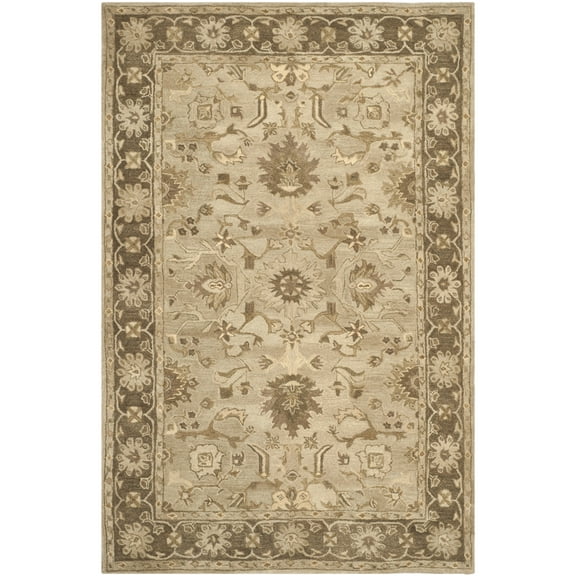 SAFAVIEH Anatolia Rosalin Floral Area Rug, Light Grey/Dark Brown, 6' x 9'