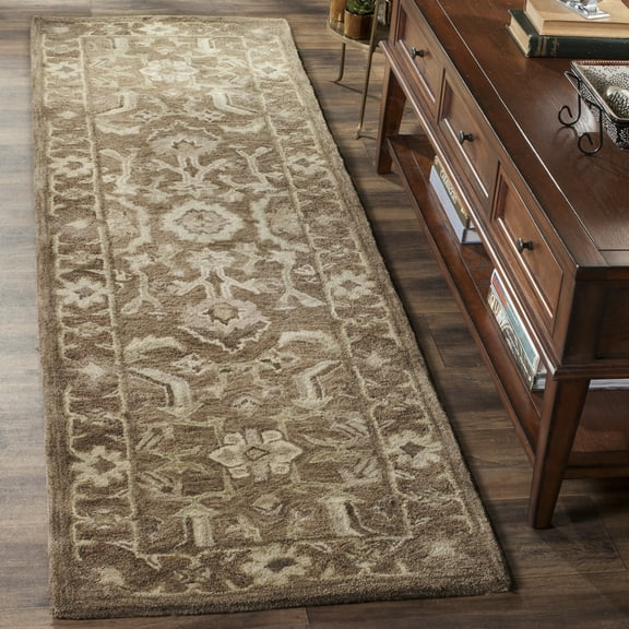 SAFAVIEH Anatolia Rosalin Floral Runner Rug, Grey/Dark Grey, 2'3" x 8'