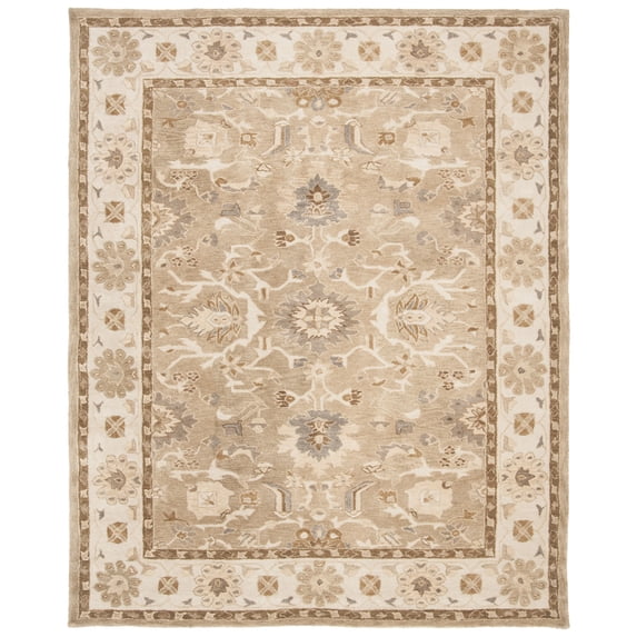 SAFAVIEH Anatolia Rosalin Traditional Wool Area Rug, Tan/Ivory, 8' x 10'
