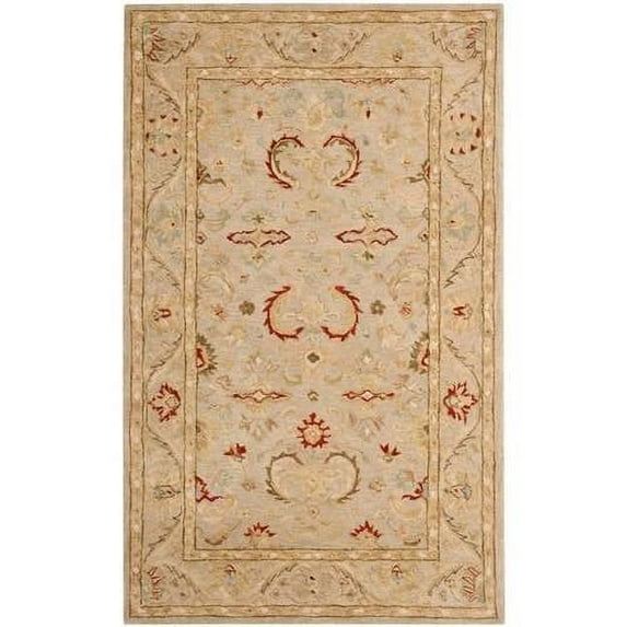 SAFAVIEH Anatolia Samantha Traditional Wool Area Rug, Beige, 6' x 6' Round