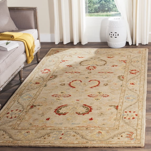 SAFAVIEH Anatolia Samantha Traditional Wool Area Rug, Beige, 6' x 9'