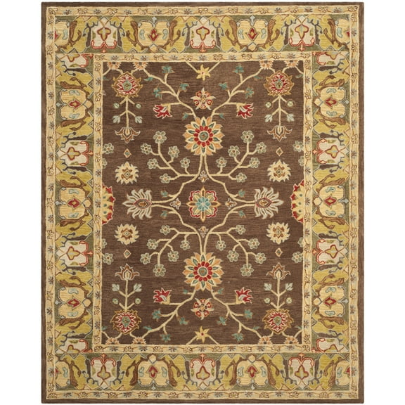 SAFAVIEH Anatolia Sandy Floral Area Rug, Brown/Gold, 9'6" x 13'6"