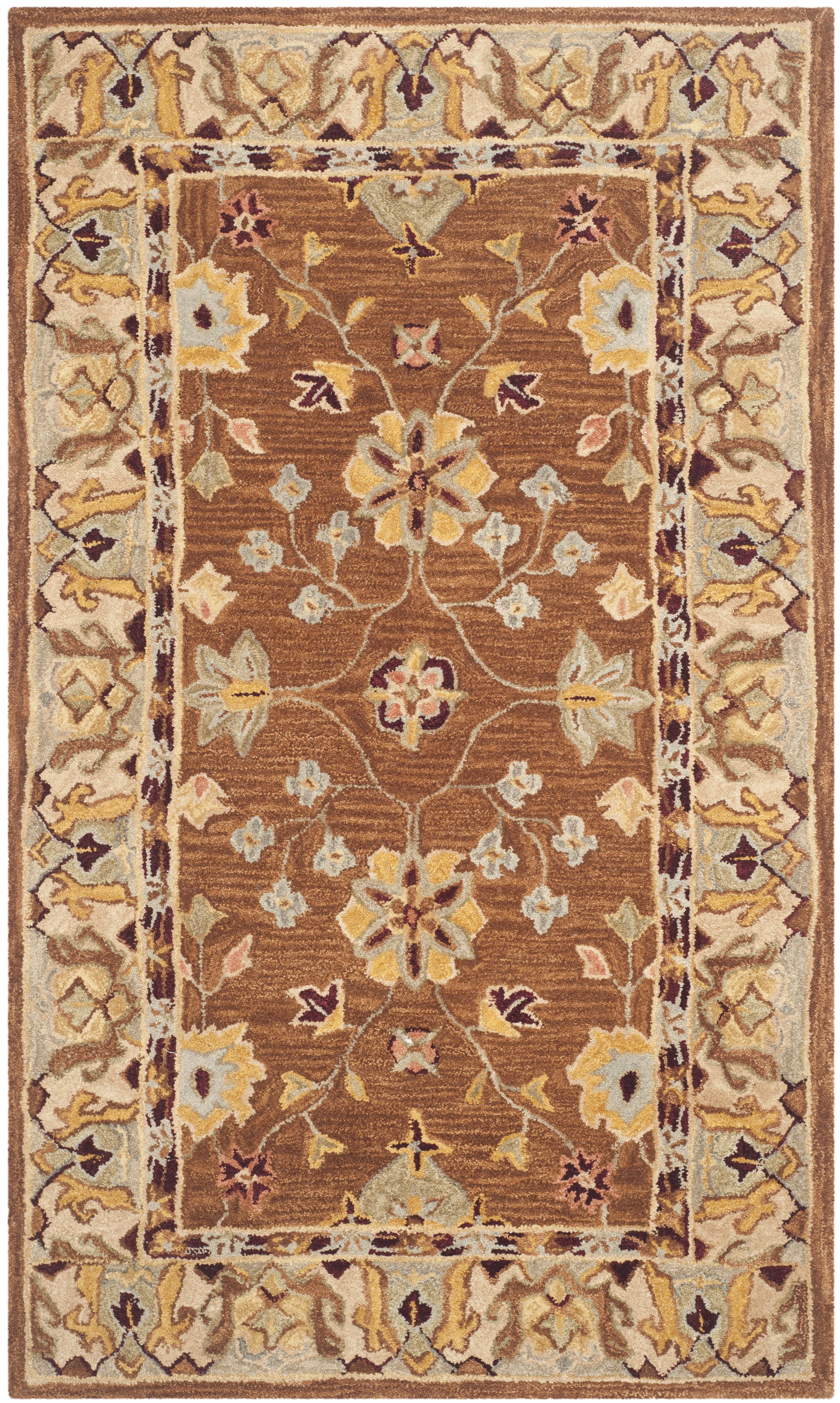 Handmade Tufted Orange Wool-Cotton Blend 3' x 5' Area Rug
