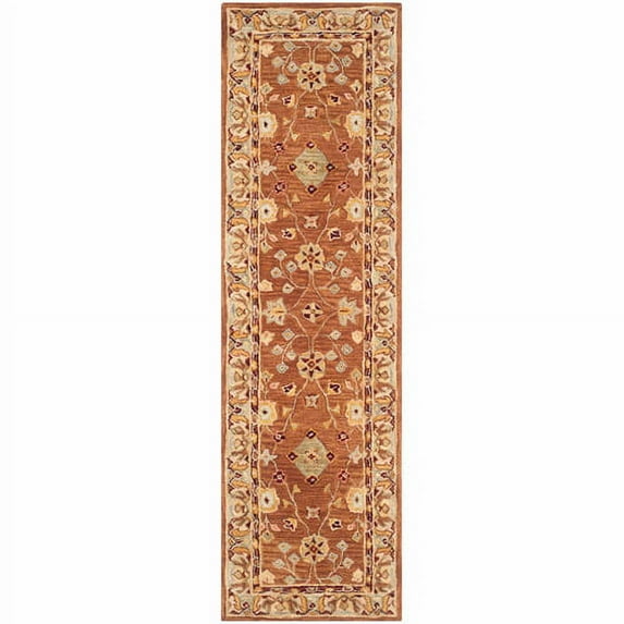 SAFAVIEH Anatolia Sandy Traditional Wool Runner Rug, Tan/Ivory, 2'3" x 8'