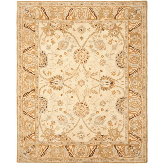 SAFAVIEH Anatolia Sharon Floral Area Rug, Silver/Light Brown, 4' x 4' Round