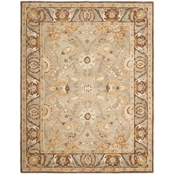 SAFAVIEH Anatolia Sharon Floral Runner Rug, Dark Grey/Brown, 2'3" x 12'