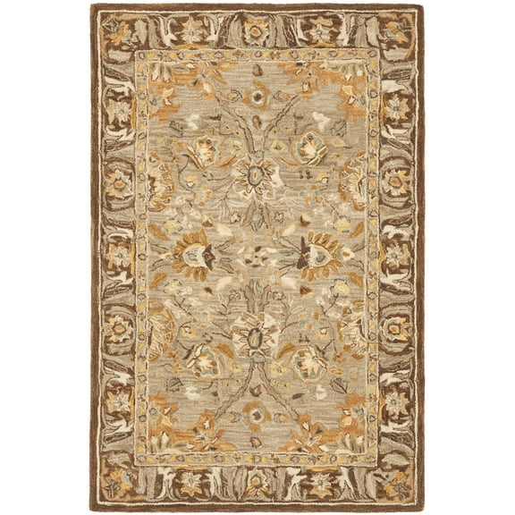 SAFAVIEH Anatolia Sharon Floral Area Rug, Dark Grey/Brown, 3' x 5'
