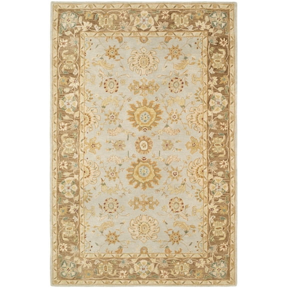 SAFAVIEH Anatolia Shelby Traditional Wool Area Rug, Teal/Brown, 4' x 6'