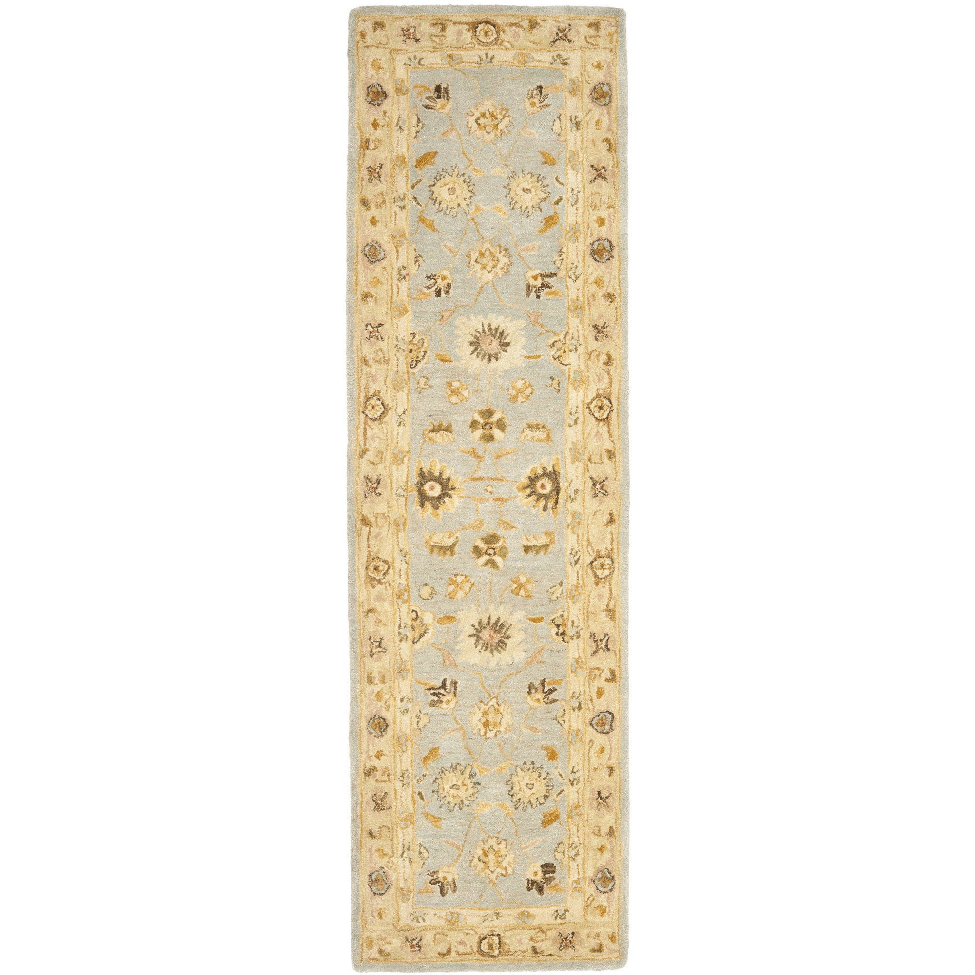 Sherman Faxe Rug SAFAVIEH Anatolia Sherman Floral Wool Runner Rug, Light Blue/Sage, 2'3 ...