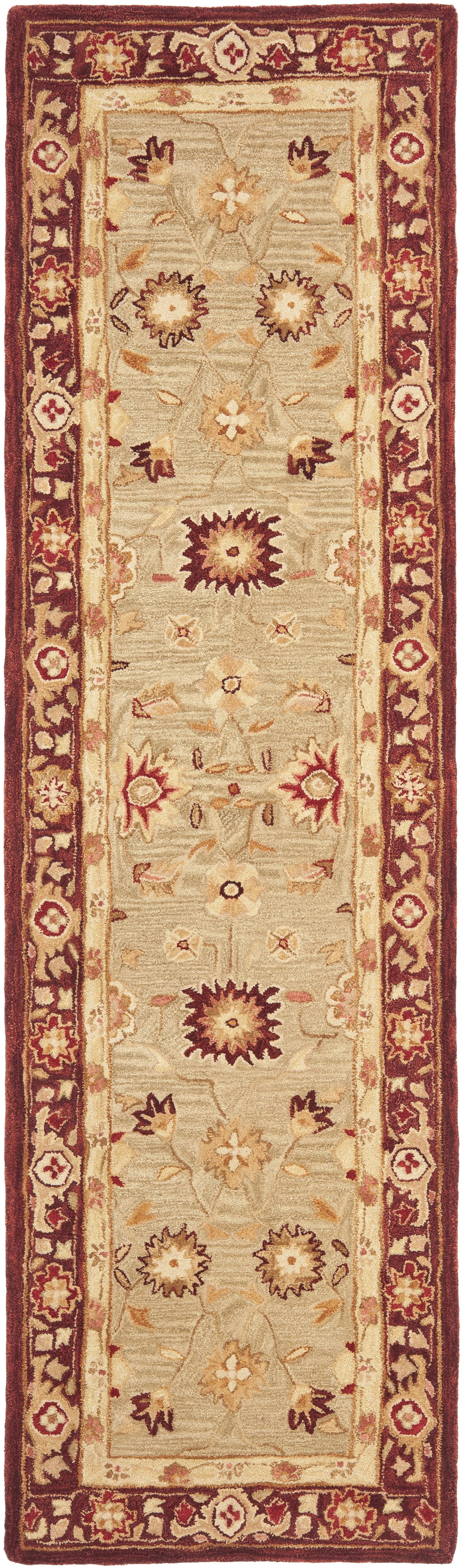 Sherman Faxe Rug SAFAVIEH Anatolia Sherman Traditional Wool Runner Rug, Sage/Burgundy, 2 ...