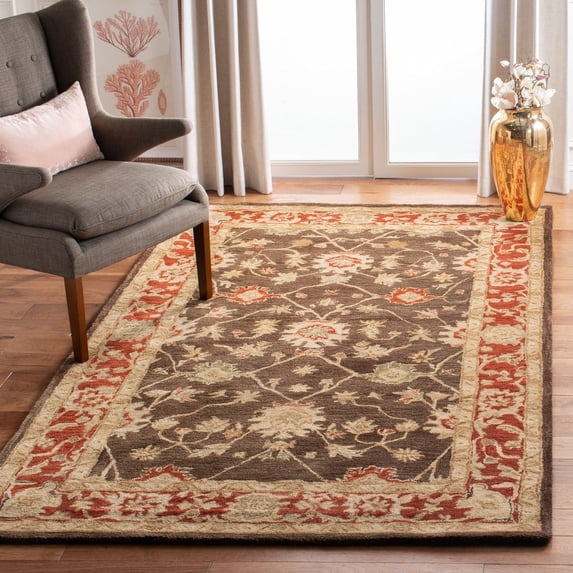 SAFAVIEH Anatolia Shirley Floral Area Rug, Olive/Rust, 8' x 10'