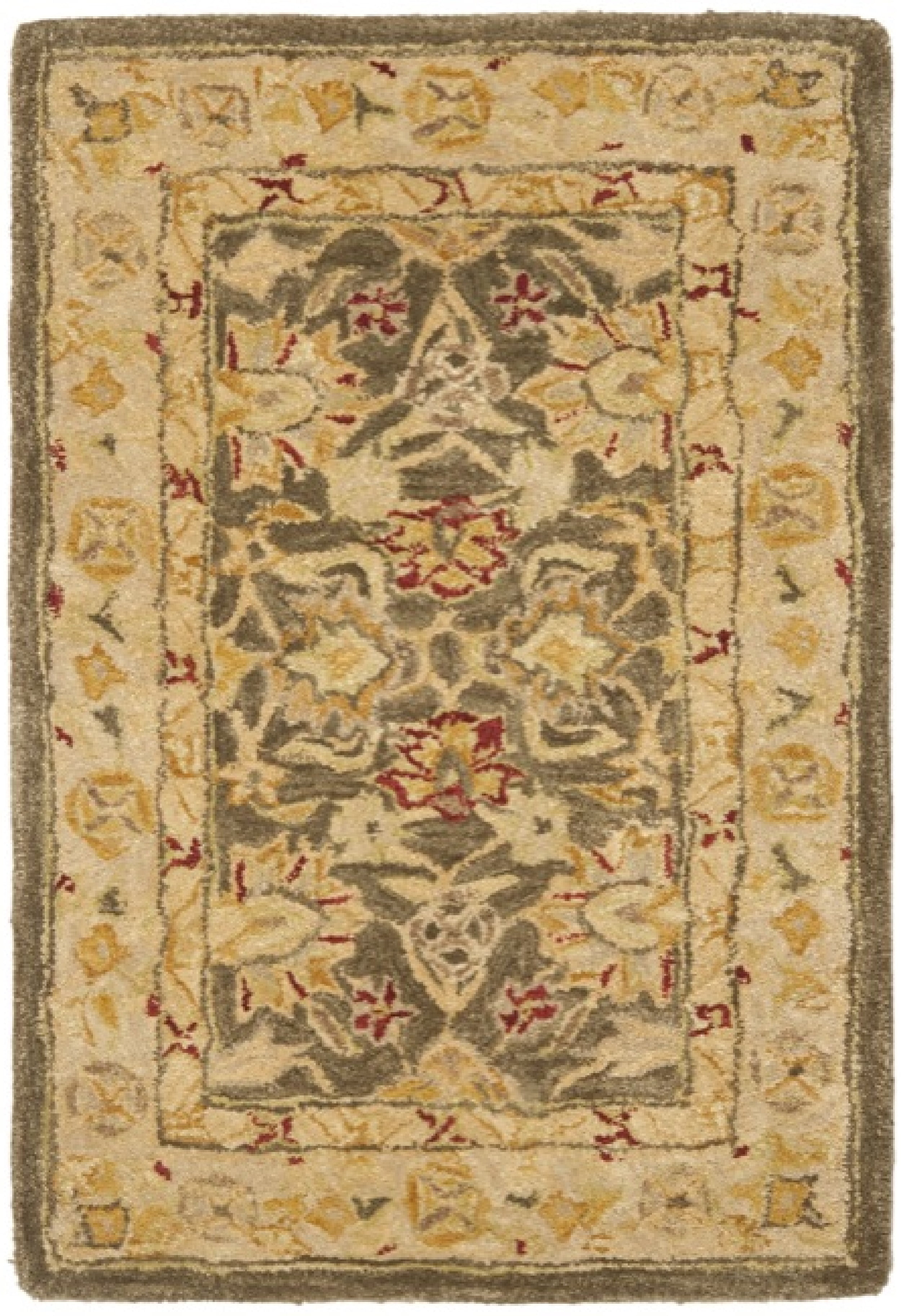 Handmade Tufted Gray Wool Round Accent Rug 24"