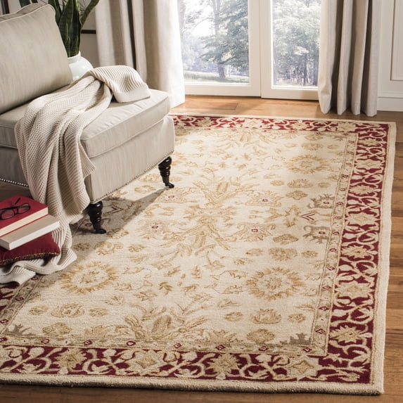 SAFAVIEH Anatolia Simon Floral Area Rug, Ivory/Red, 4' x 6'