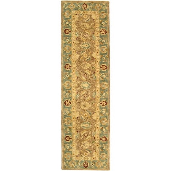 SAFAVIEH Anatolia Sophia Floral Wool Runner Rug, Brown/Blue, 2'3" x 12'