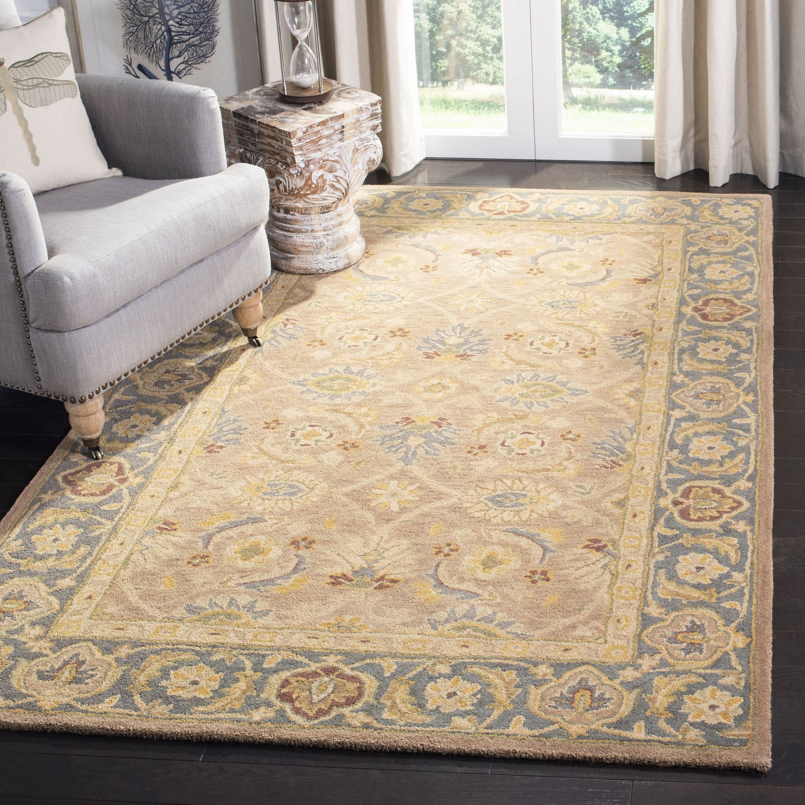 Anatolia Blue and Beige Handmade Wool Area Rug