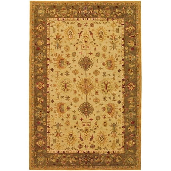 SAFAVIEH Anatolia Stacy Floral Area Rug, Ivory, 4' x 4' Round