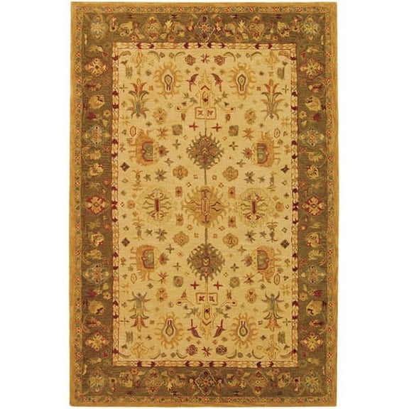 SAFAVIEH Anatolia Stacy Floral Area Rug, Ivory, 6' x 6' Round