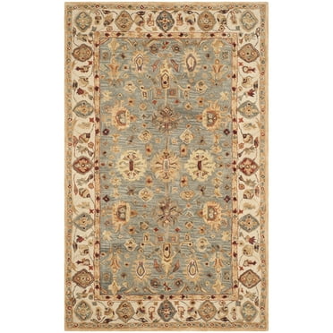 SAFAVIEH Anatolia Stacy Traditional Wool Area Rug, Blue/Ivory, 2' x 3'