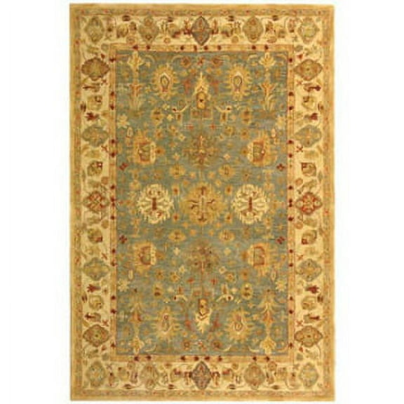 SAFAVIEH Anatolia Stacy Traditional Wool Area Rug, Blue/Ivory, 6' x 9'