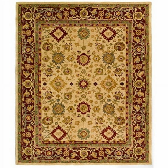 SAFAVIEH Anatolia Stella Traditional Wool Area Rug, Ivory/Brown, 5' x 8'